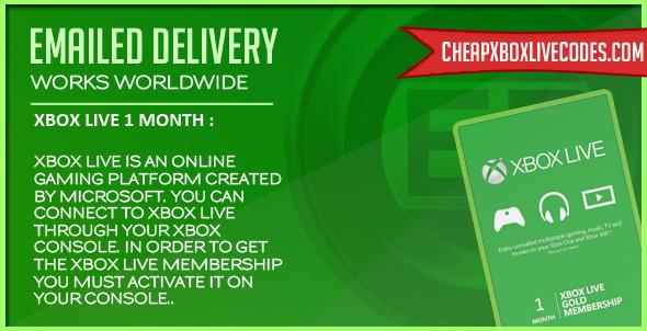 1 Month Xbox Live Gold Membership