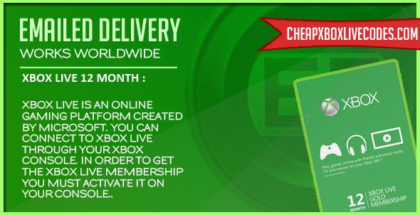 12 Month Xbox Live Gold Membership
